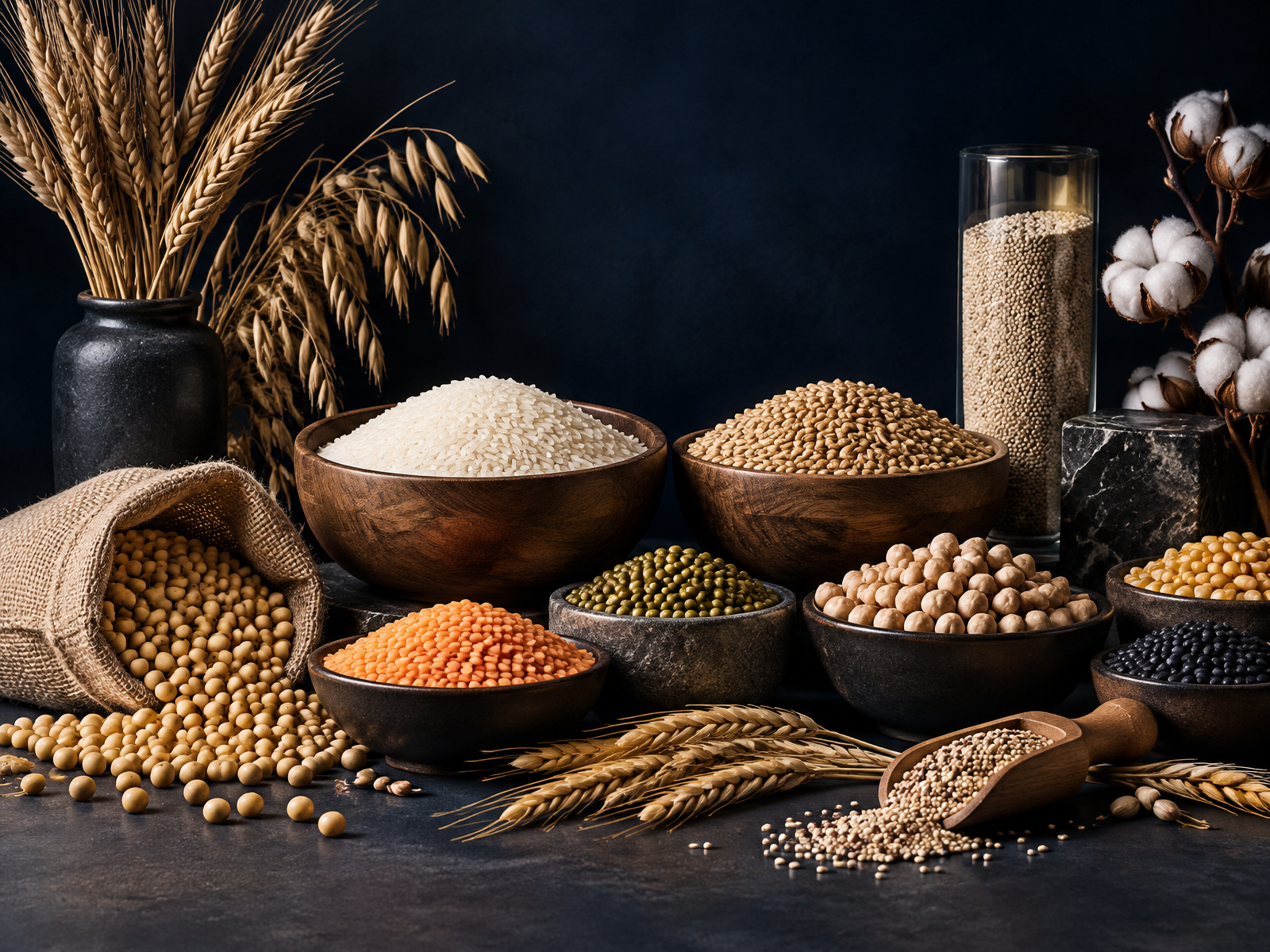 A refined selection of grains and agricultural products